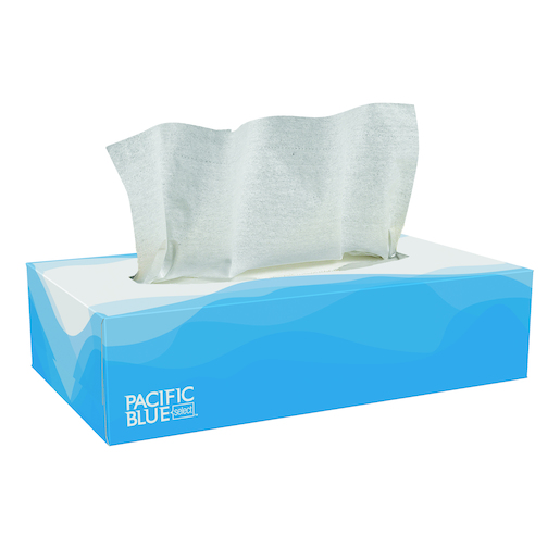 Pacific Blue Select™ 2-Ply White Facial Tissue, Flat Box