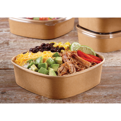 Kraft 24 oz. Paper Square Bowl
