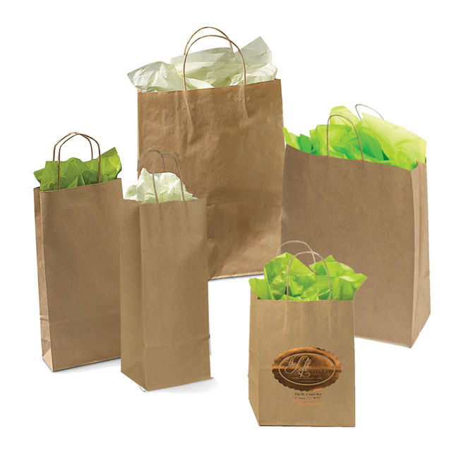 5.5"x3.25"x13" Kraft Shopper Bag With Handle