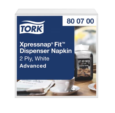 6.5"x8.39" Tork Xpressnap Fit® White Dispenser Napkin