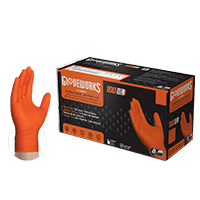 Gloveworks® HD Nitrile Powder-Free Disposable Gloves - Orange - Large - 10/100s