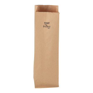 1 Quart 4-1/4" x 2-1/2" x 16" Kraft Paper Liquor Bag